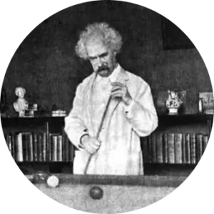 Mark Twain playing billiards